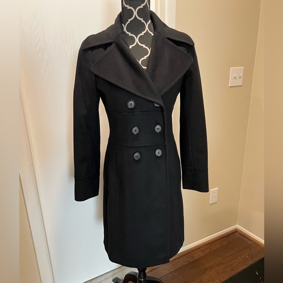 Via Spiga Jackets & Blazers - LVia Spiga Cashmere Wool Blend Tapered Black Ladies Trench Coat 2/4